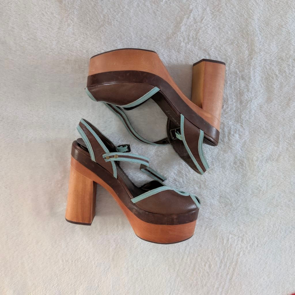 Jeffrey Campbell Havana Last Brown & Blue Platform Sandals - Size 8 - Picture 10 of 13